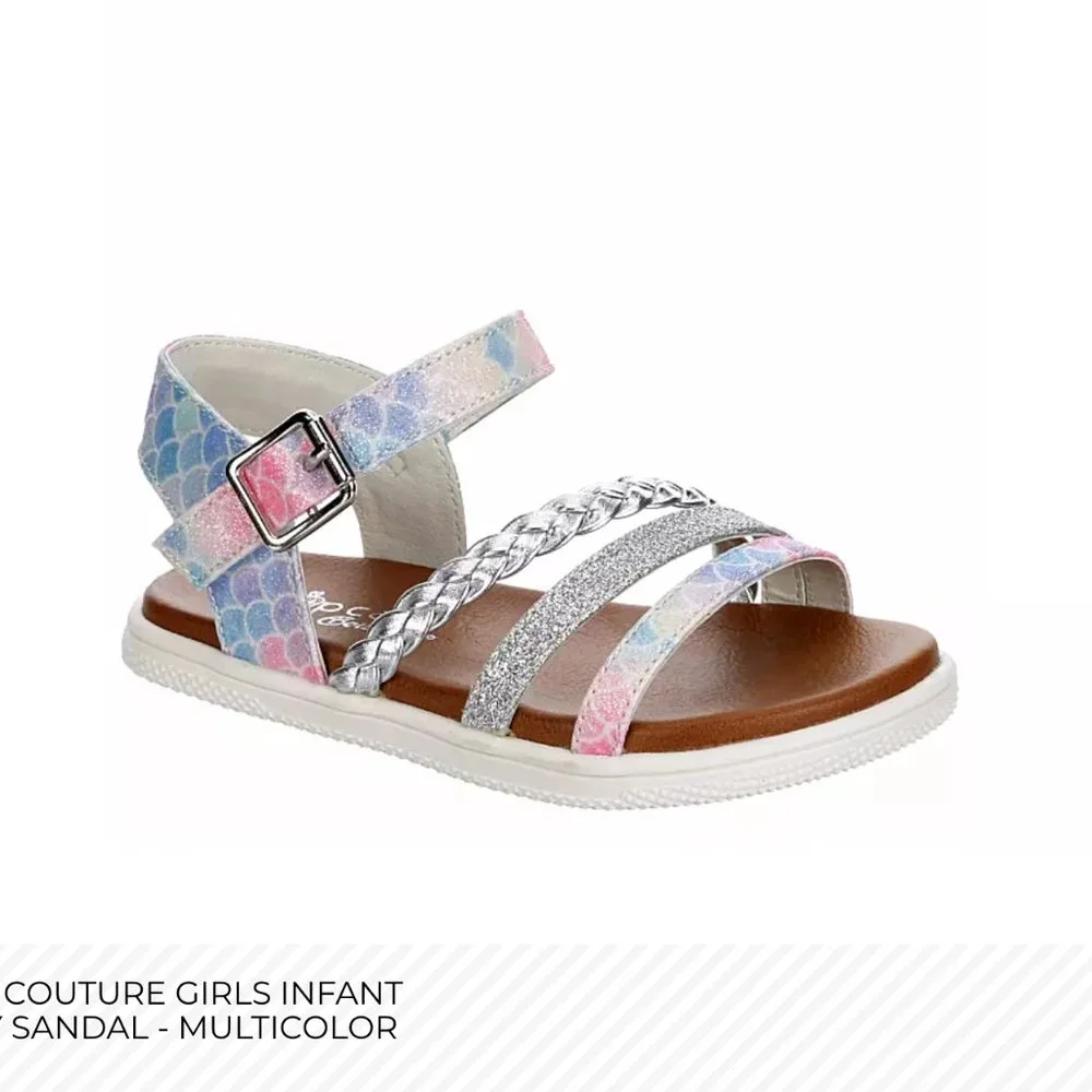 New Cupcake Couture Baby Girl Sandals Shoes Size 5M Glitter Multi